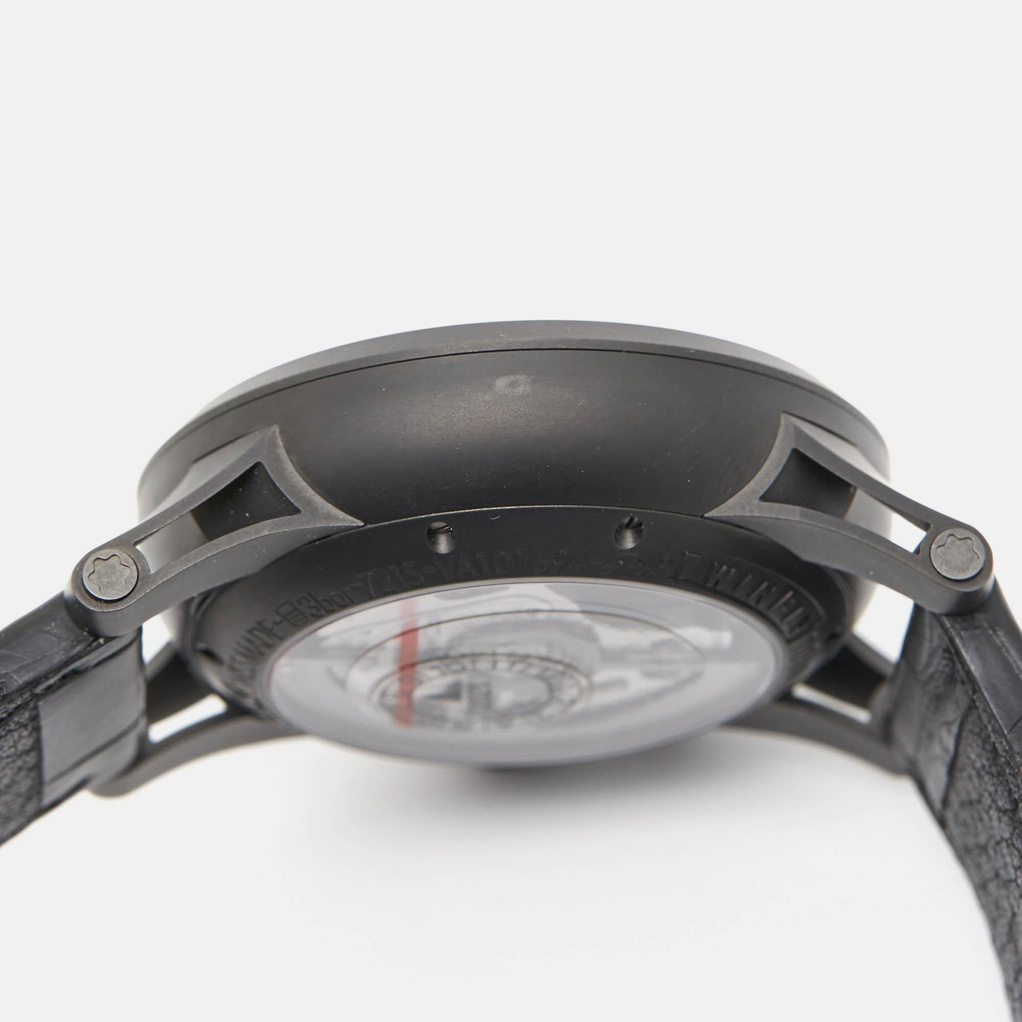 Montblanc Titanium Timewalker Twinfly 106507 Limited Edition Wristwatch 43 mm For Sale 1