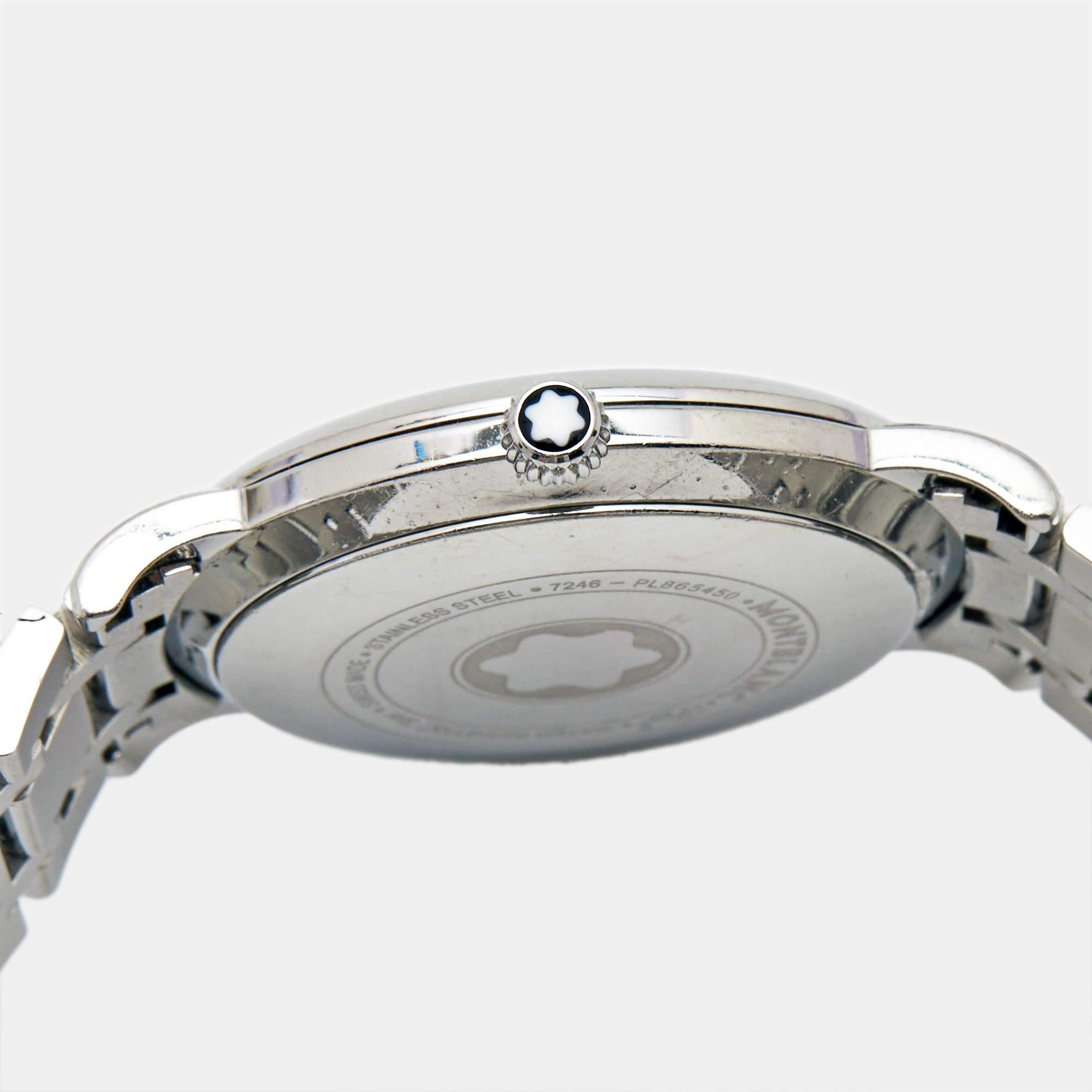 Uncut Montblanc White Mother Of Pearl Stainless Steel Star Classique 108764 Women's 