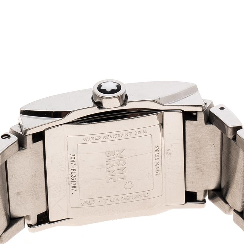 Montblanc White Stainless Steel Profile 7047 Women's Wristwatch 23 mm im Zustand „Gut“ in Dubai, Al Qouz 2