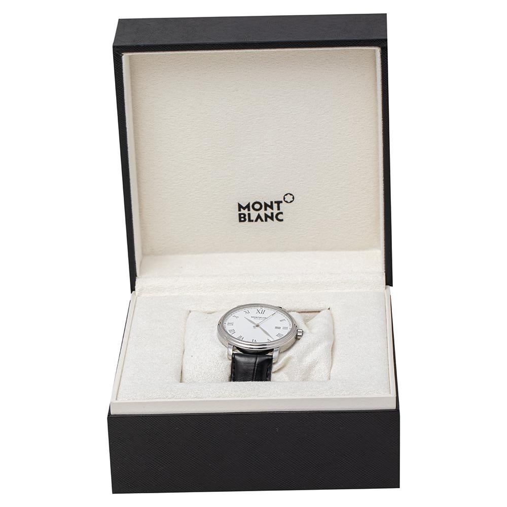 Montblanc White Stainless Steel Tradition 7334 Men's Wristwatch 40 mm 4