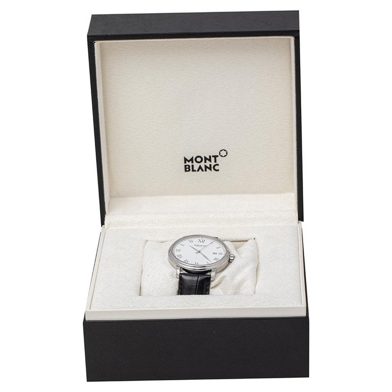 Montblanc White Stainless Steel Tradition 7334 Men's Wristwatch 40 mm 6
