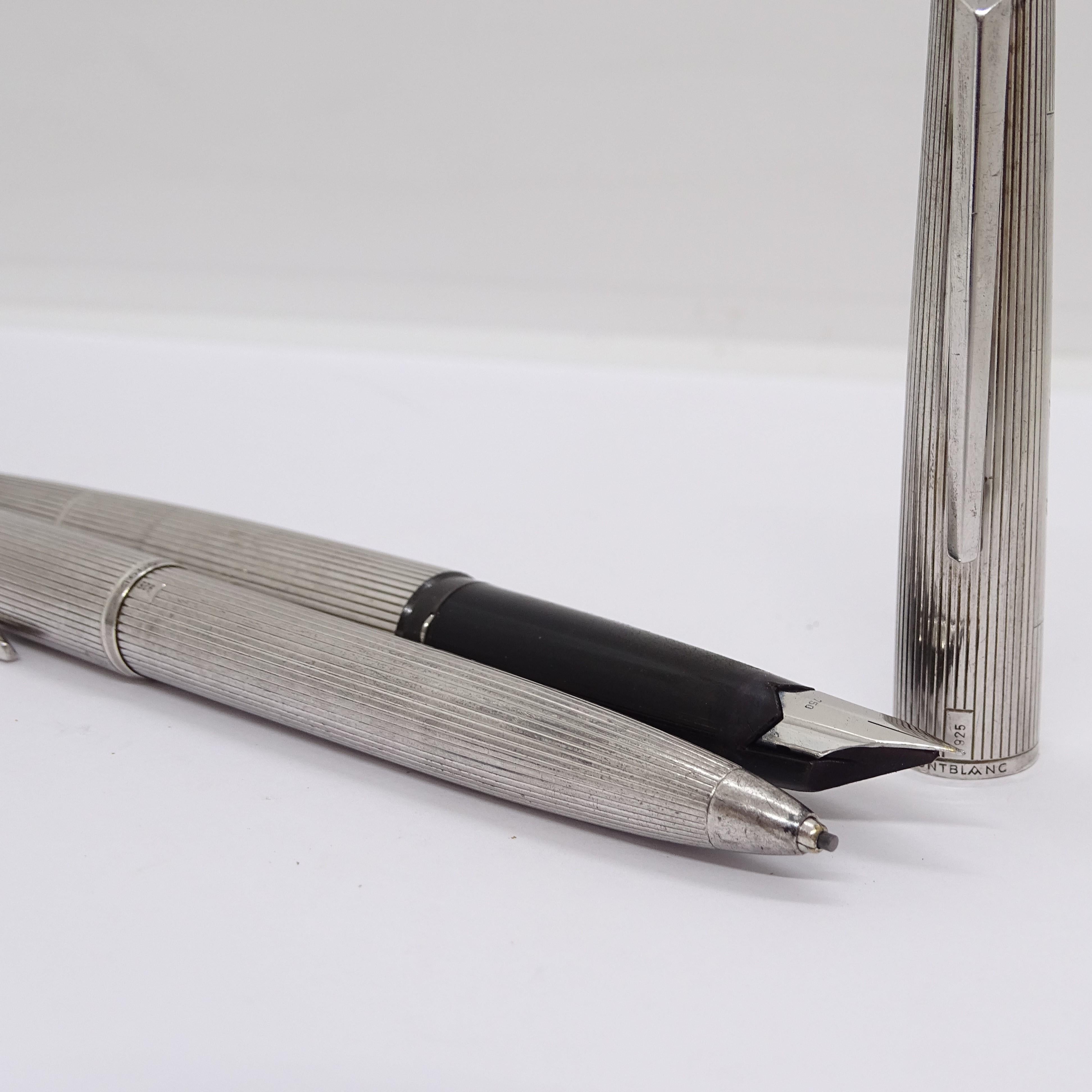 Montblanc writing set, 1266 pen and 1666 mechanical pencil, 925 silver, 80's 6