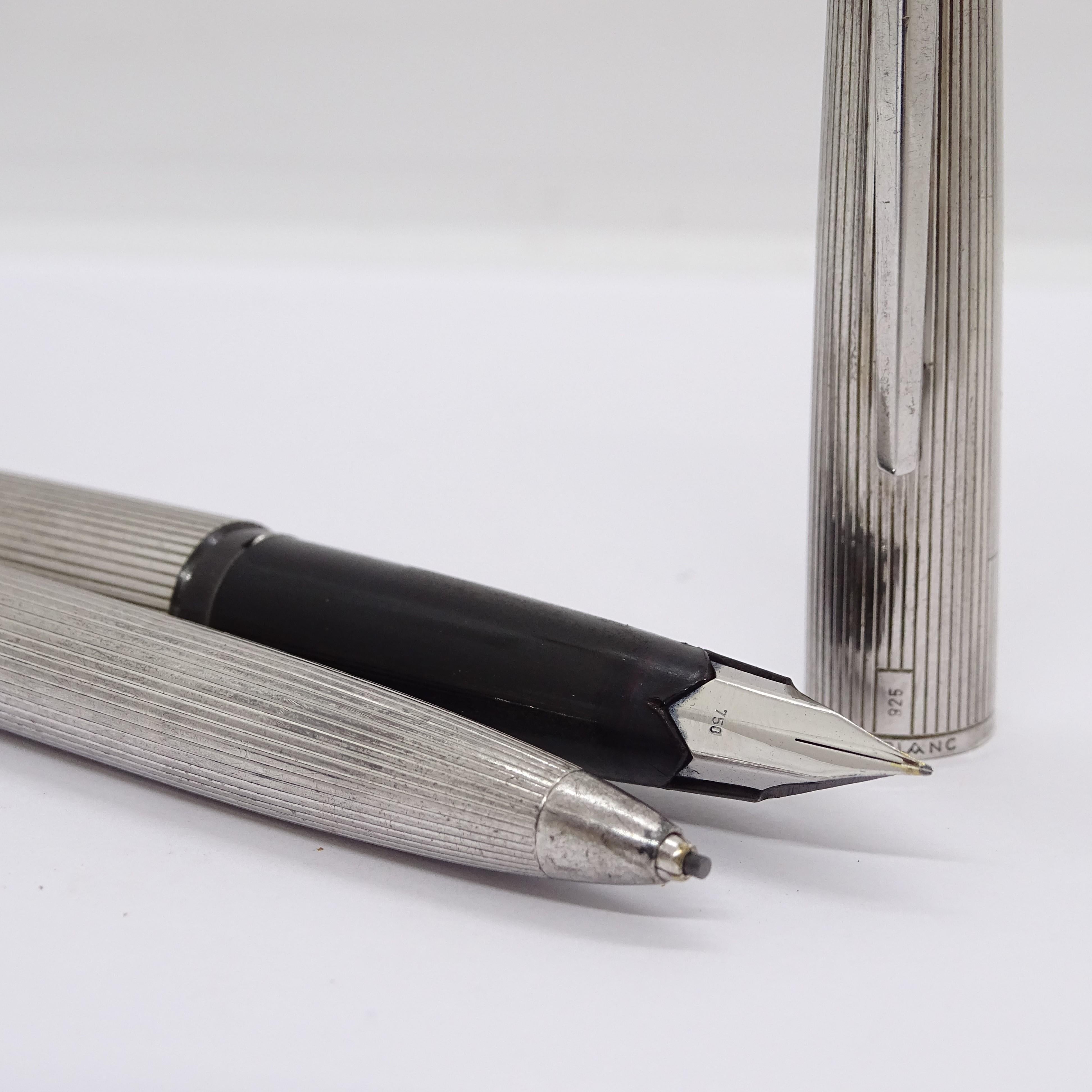 Montblanc Schreibset, 1266 Kugelschreiber und 1666 Druckbleistift, 925 Silber, 80er Jahre 4