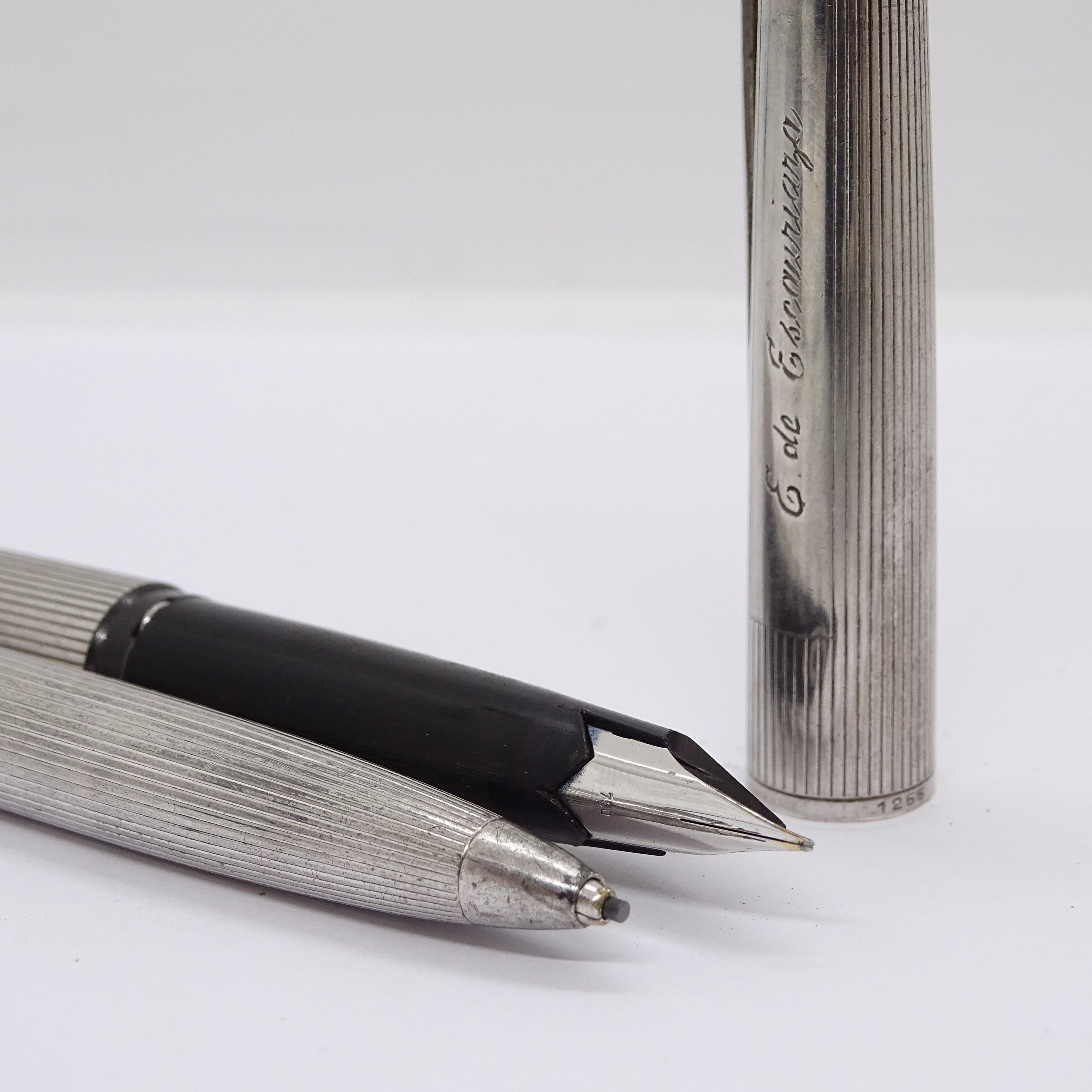 Montblanc writing set, 1266 pen and 1666 mechanical pencil, 925 silver, 80's For Sale 9
