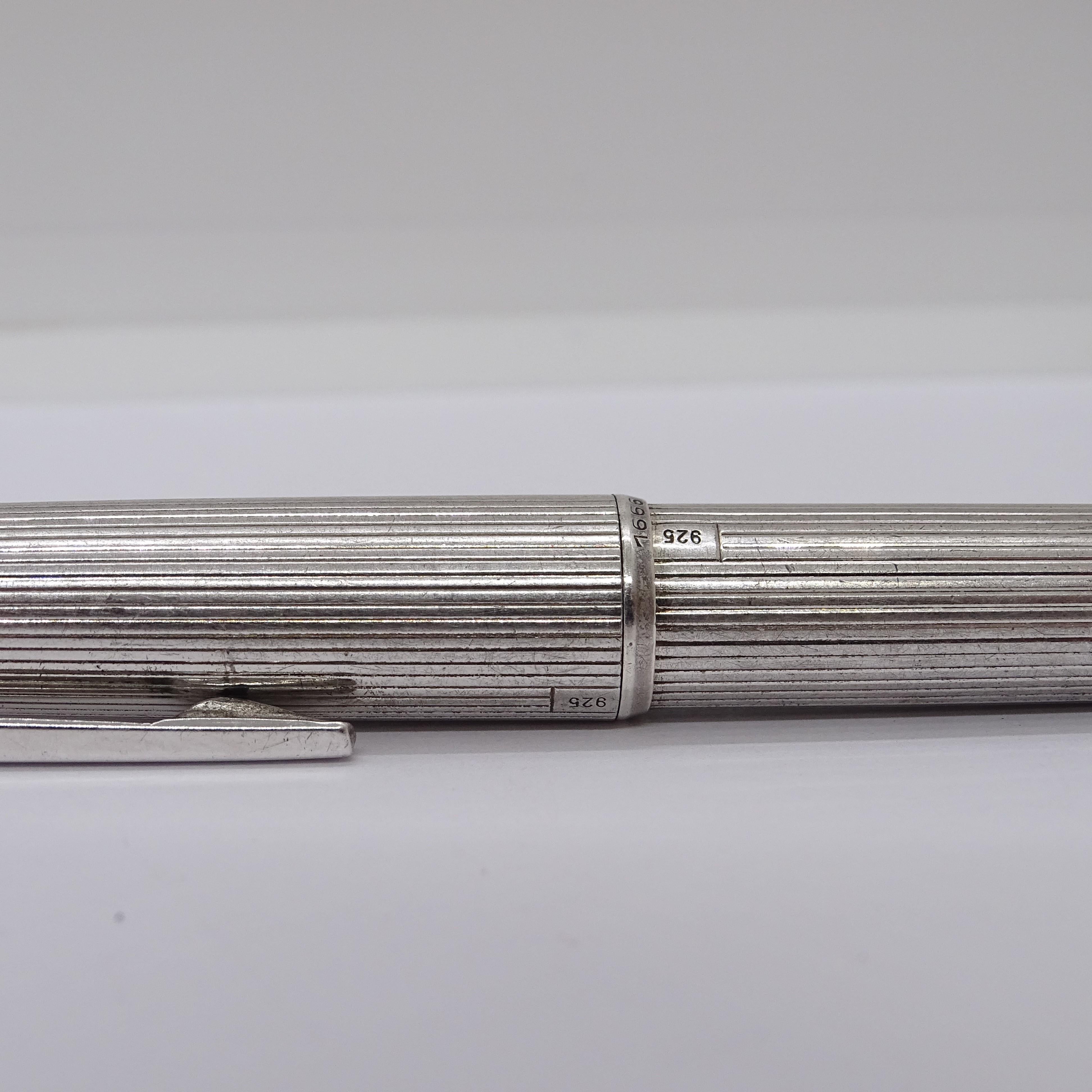 Montblanc writing set, 1266 pen and 1666 mechanical pencil, 925 silver, 80's For Sale 11