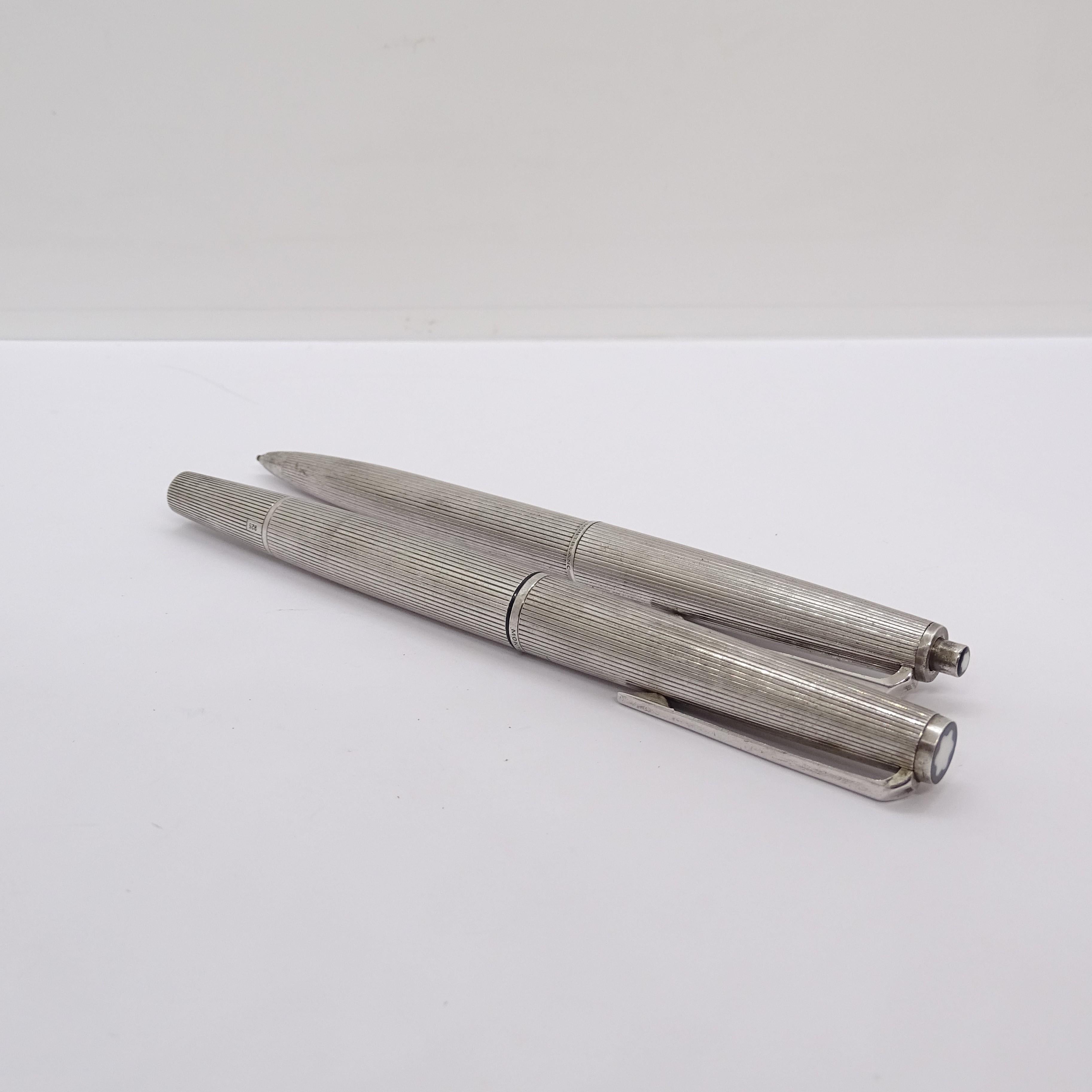 Montblanc Schreibset, 1266 Kugelschreiber und 1666 Druckbleistift, 925 Silber, 80er Jahre im Zustand „Gut“ in VALLADOLID, ES