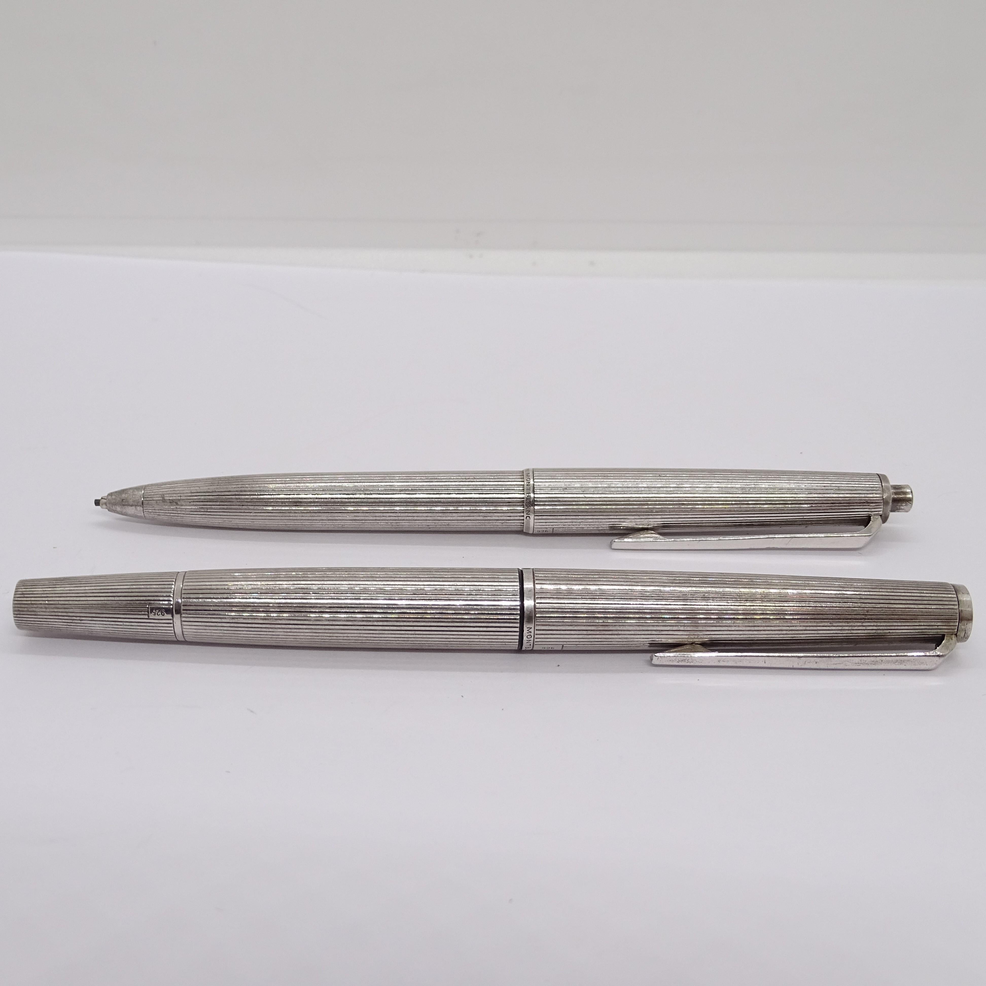 Montblanc writing set, 1266 pen and 1666 mechanical pencil, 925 silver, 80's 4