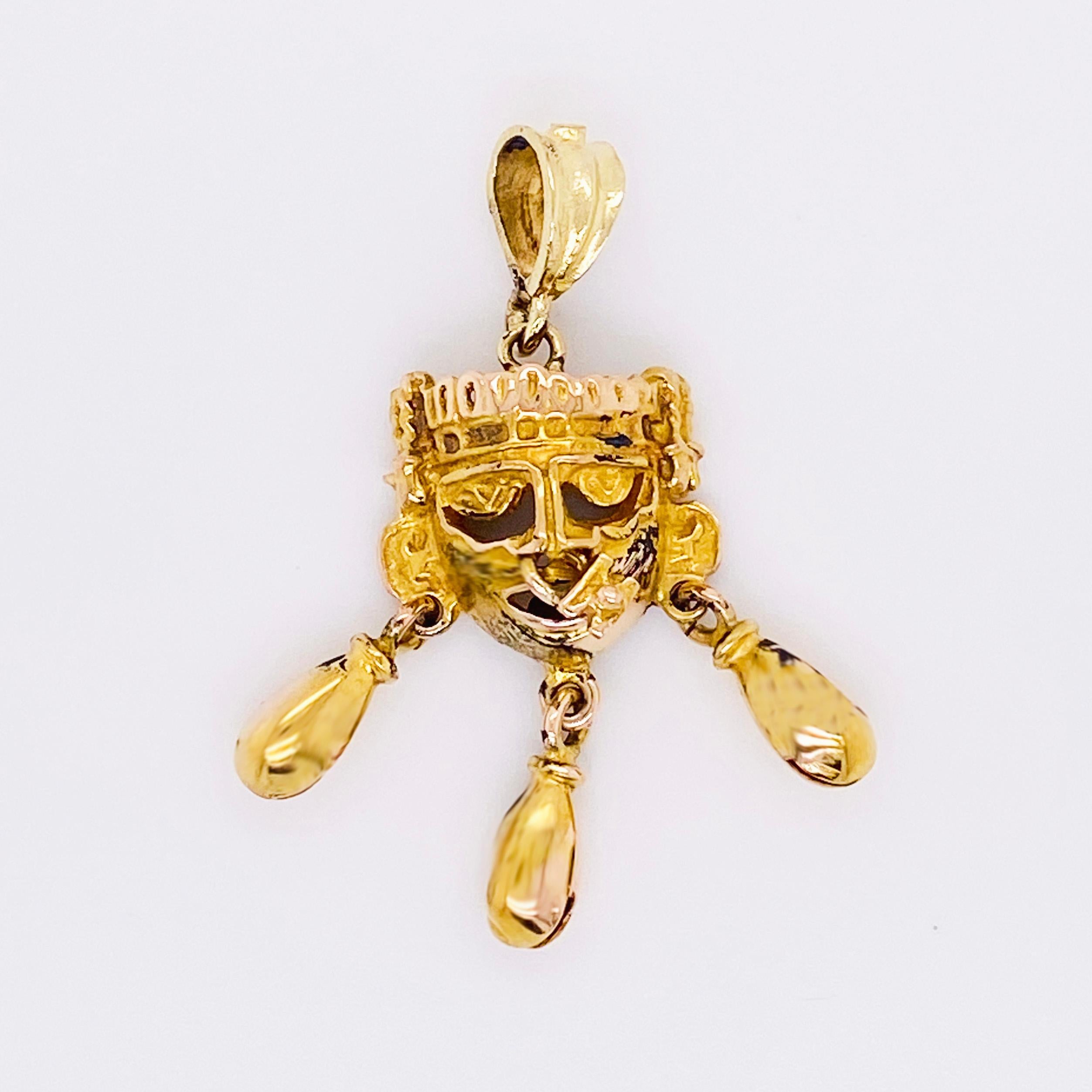 14k gold aztec pendant