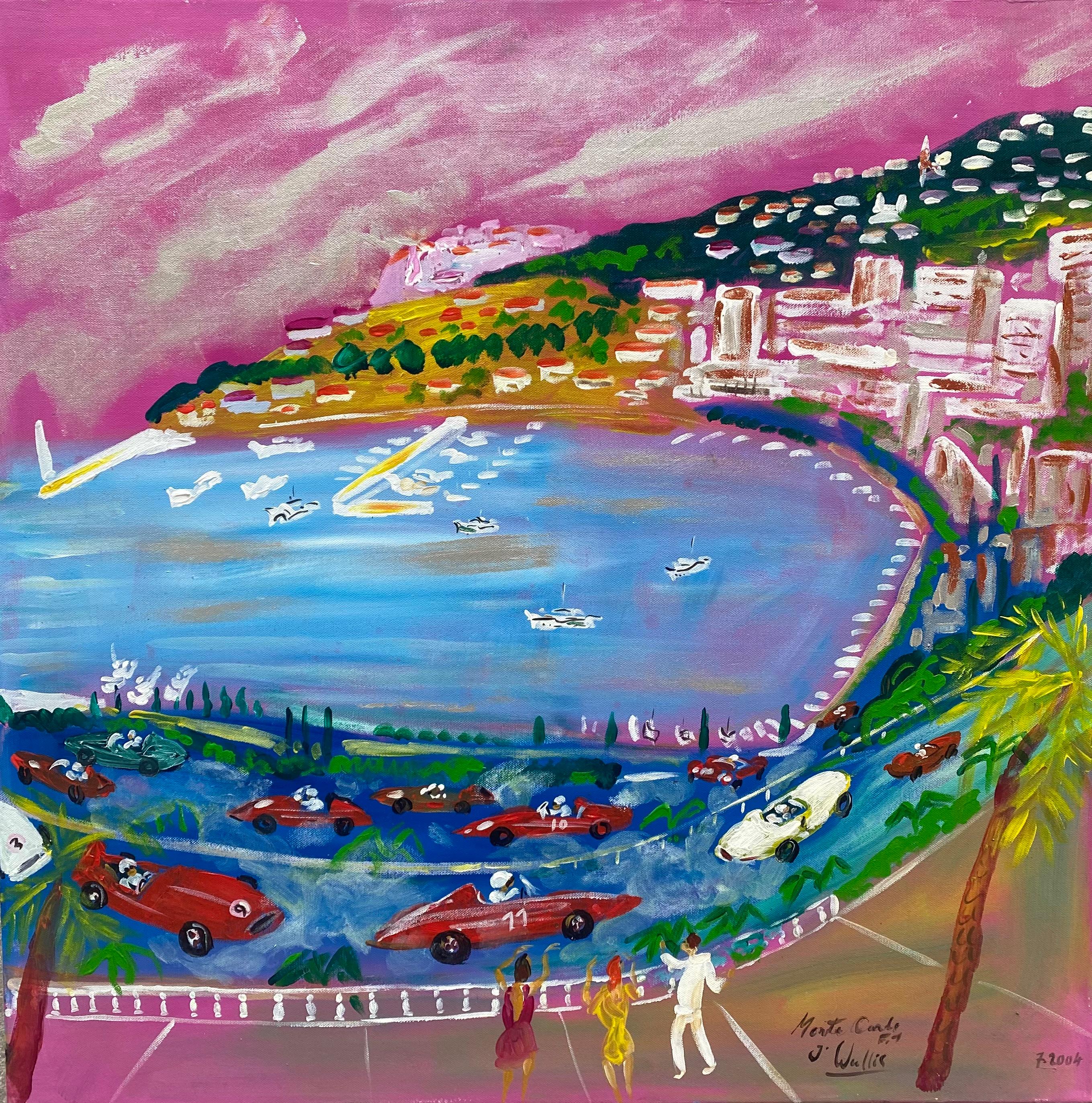 Monte Carlo, Jean Wallis, Jean Wallis 2004 Acrylic on Canvas For Sale 1