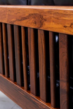 "Monte Carlo" Palisander and leather sofa by Ingvar Stockum, Futura, 1960s