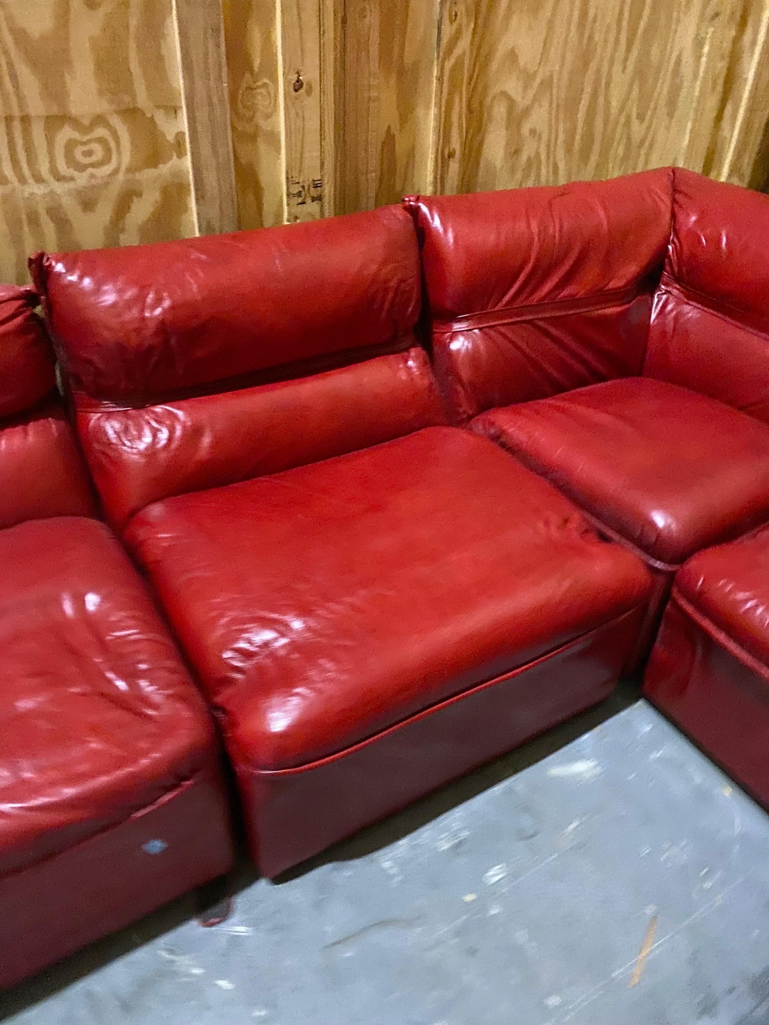 red sectional couch