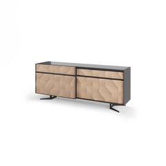 Monte Carlo Sideboard w/ 3 Doors and 1 Drawer w/ Glass Top - 220cm Size