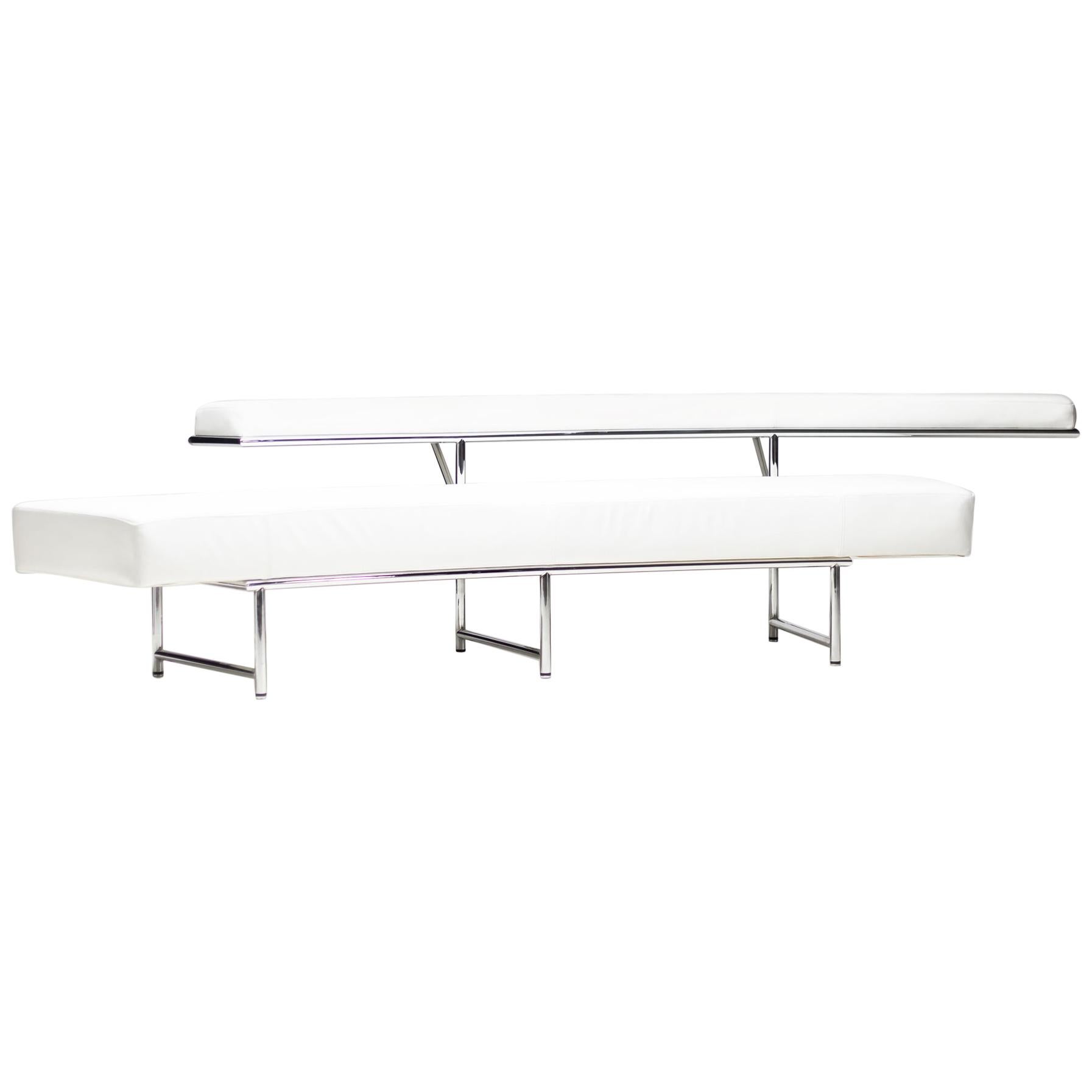 Monte Carlo Sofa in White Leather by Eileen Gray