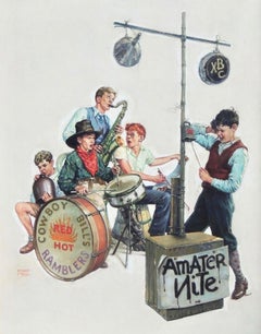 Vintage Amateur Nite - Cowboy Bill's Ramblers, The Saturday Evening Post cover, Jan