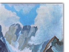 Monte Cristallo und Landrosee Öl auf Karton