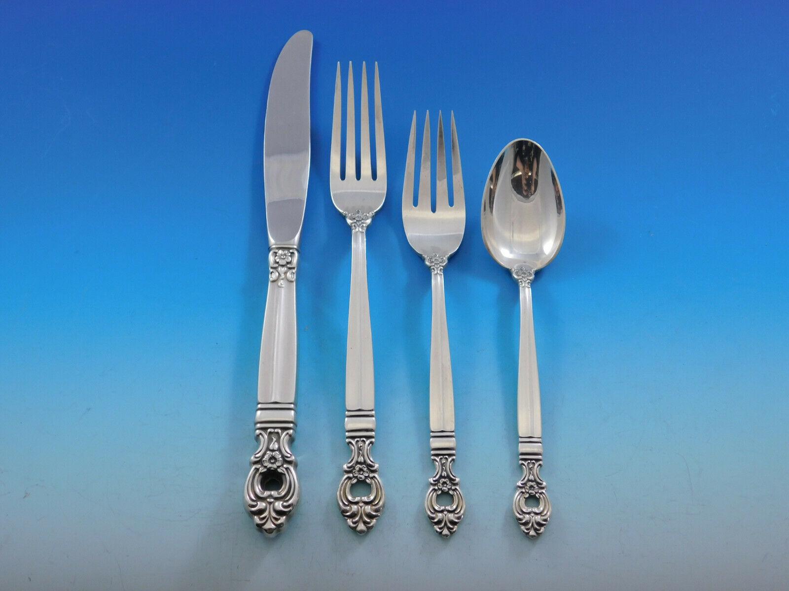 Monte Cristo by Towle Sterling Silver Flatware Set for 8 Service 49 Pieces In Excellent Condition In Big Bend, WI