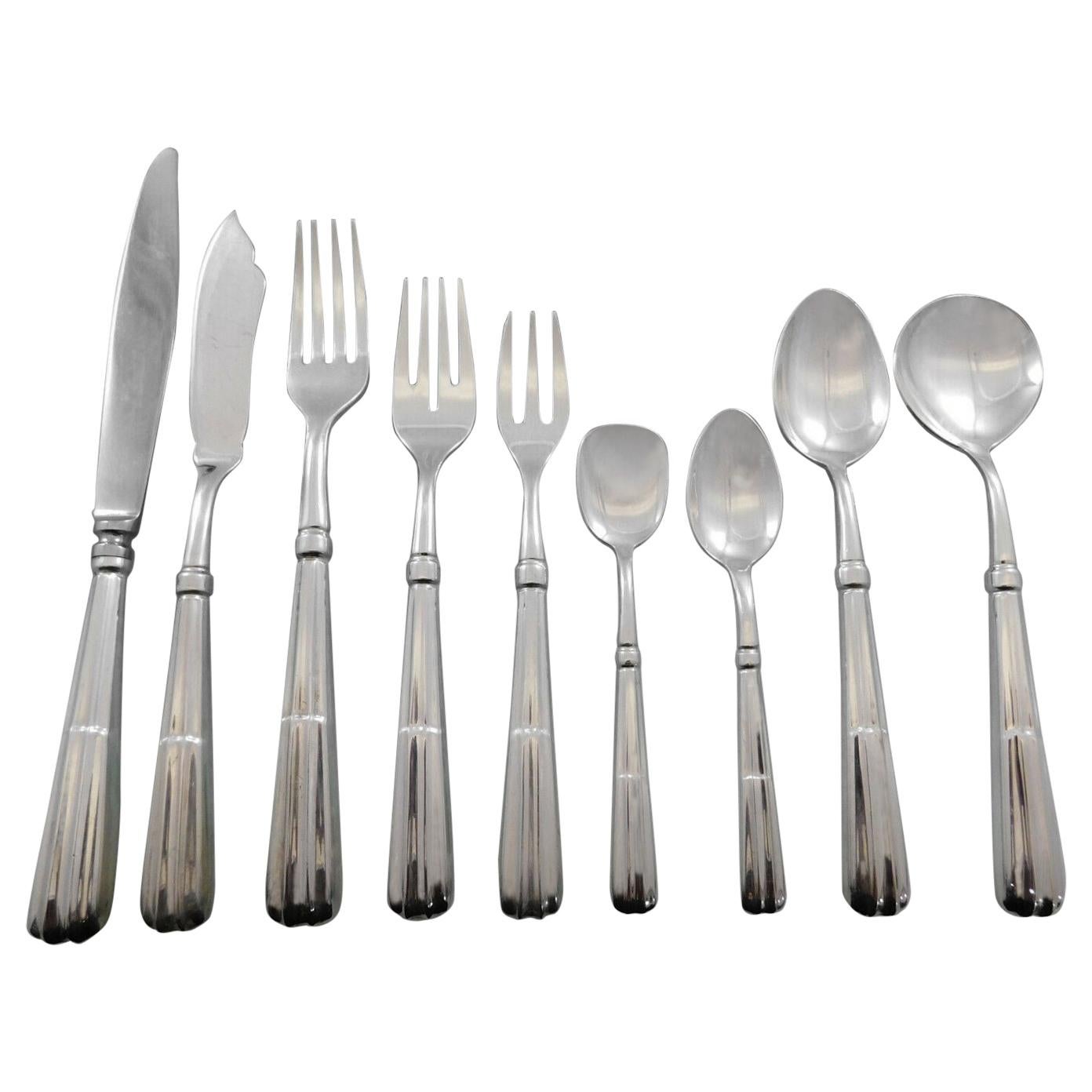 Monte Napleone by Calegaro Buccellati Italy Sterling Silver Flatware Set 138 Pcs