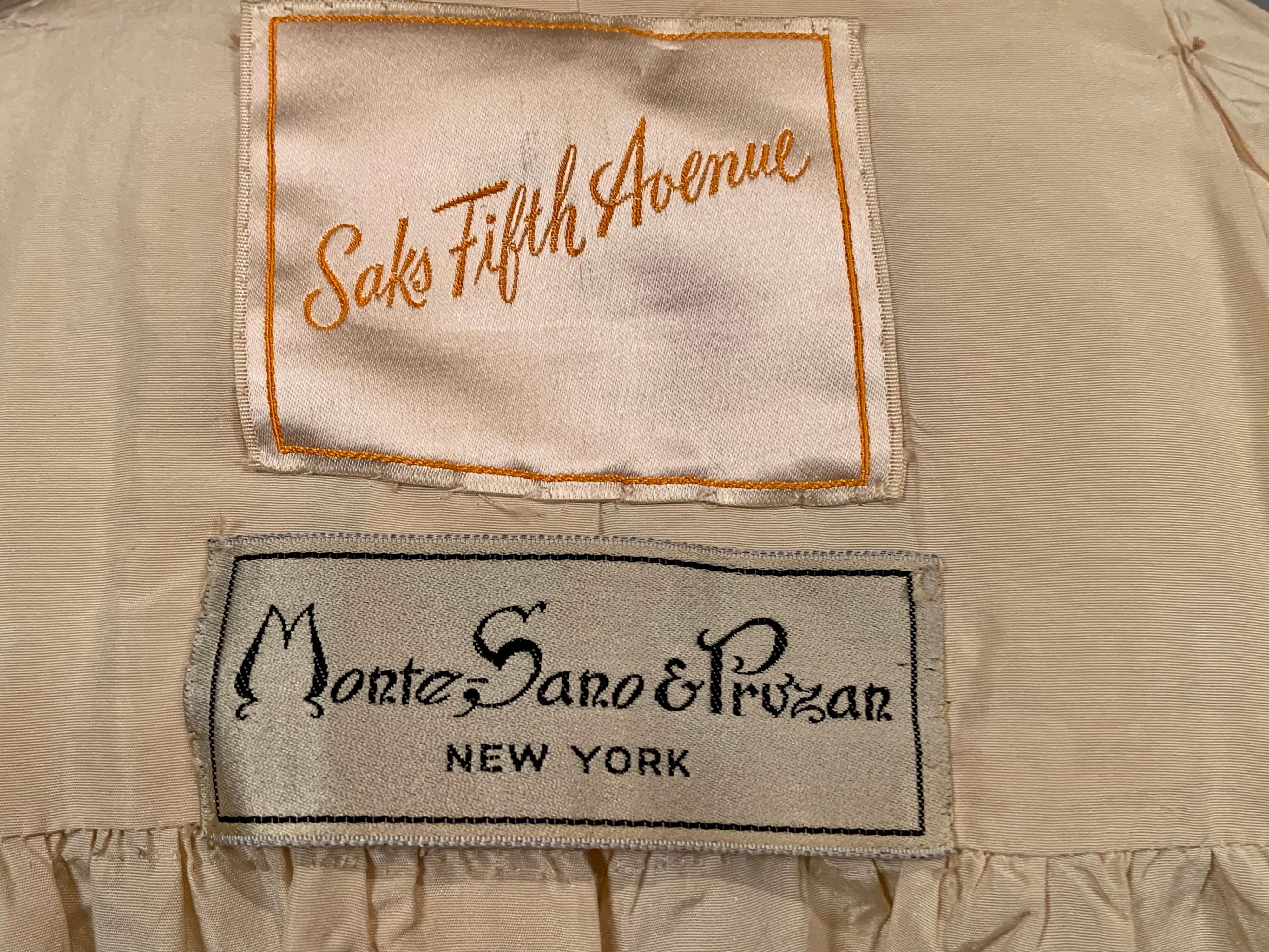 Monte-Sano & Pruzan Ivory Wool Ottoman Long Evening Coat  Saks Fifth Avenue For Sale 2