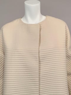 Monte-Sano & Pruzan, NY Ivory Wool Evening Coat Retailed by Saks Fifth Avenue