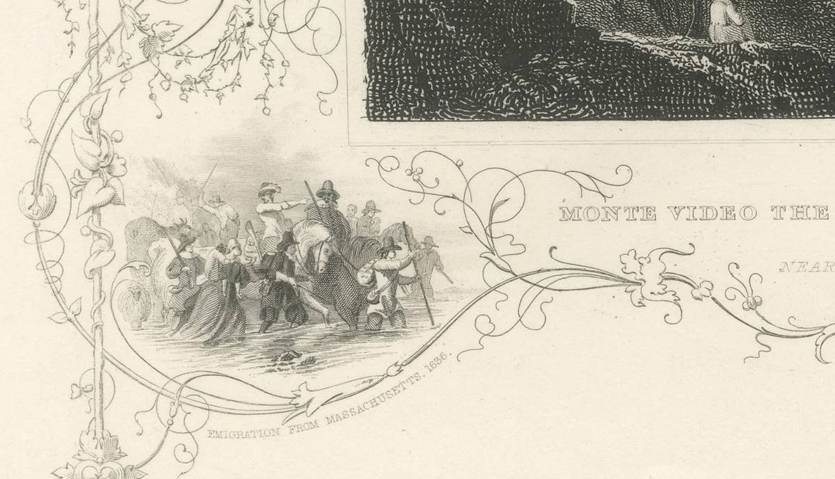Monte Video Residence Antique Engraving, Connecticut View, c.1830