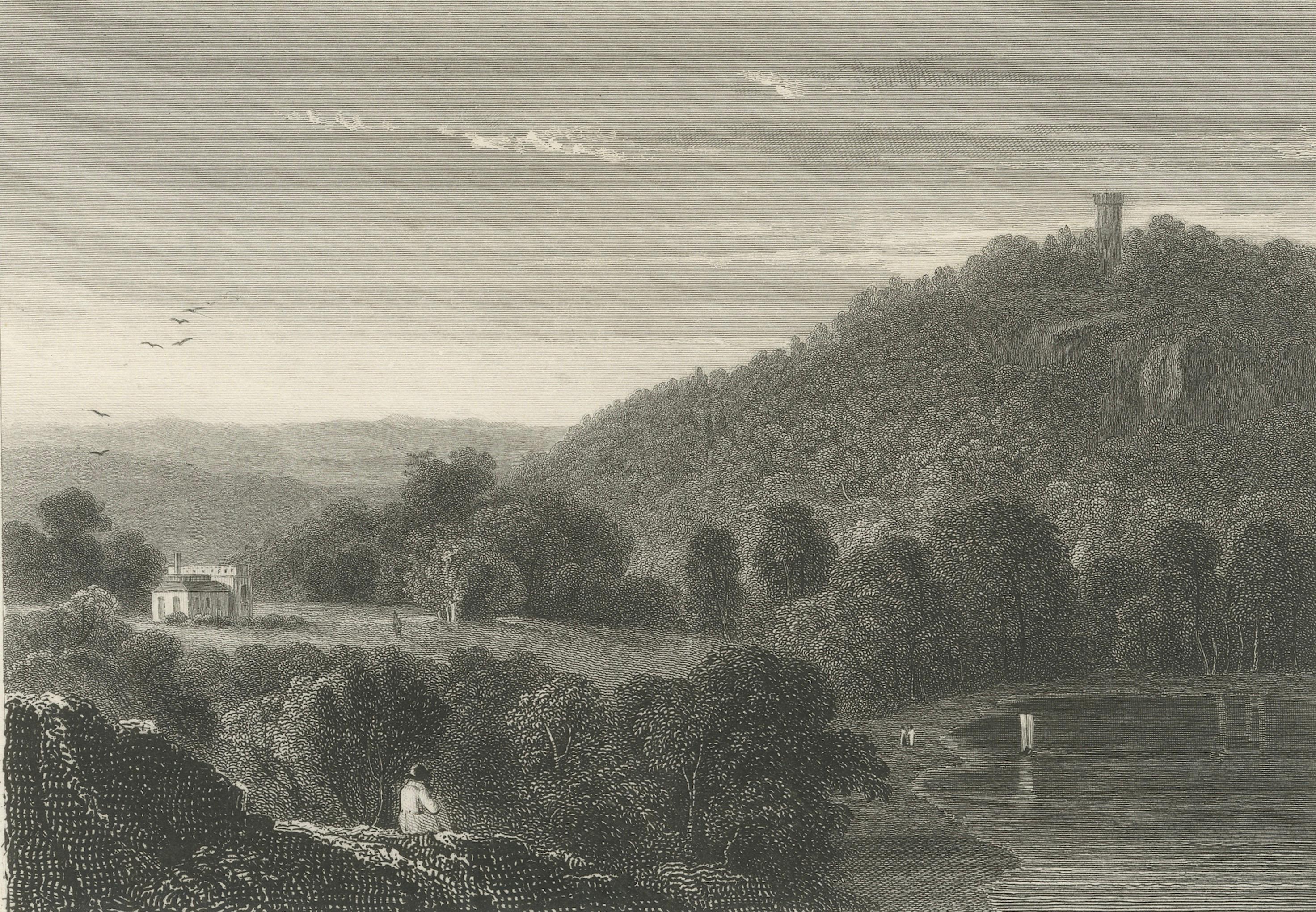 Monte Video Residence Antique Engraving, Connecticut View, c.1830
