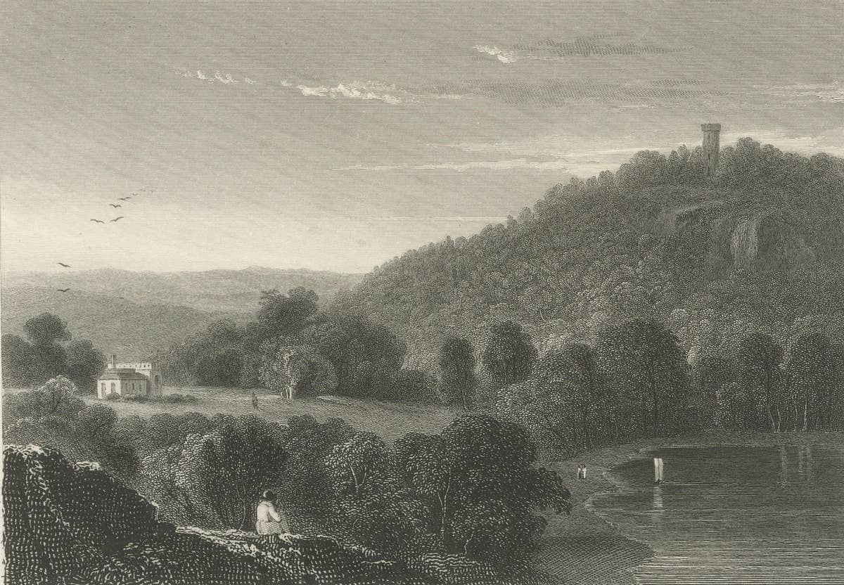 Monte Video Residence Antique Engraving, Connecticut View, c.1830