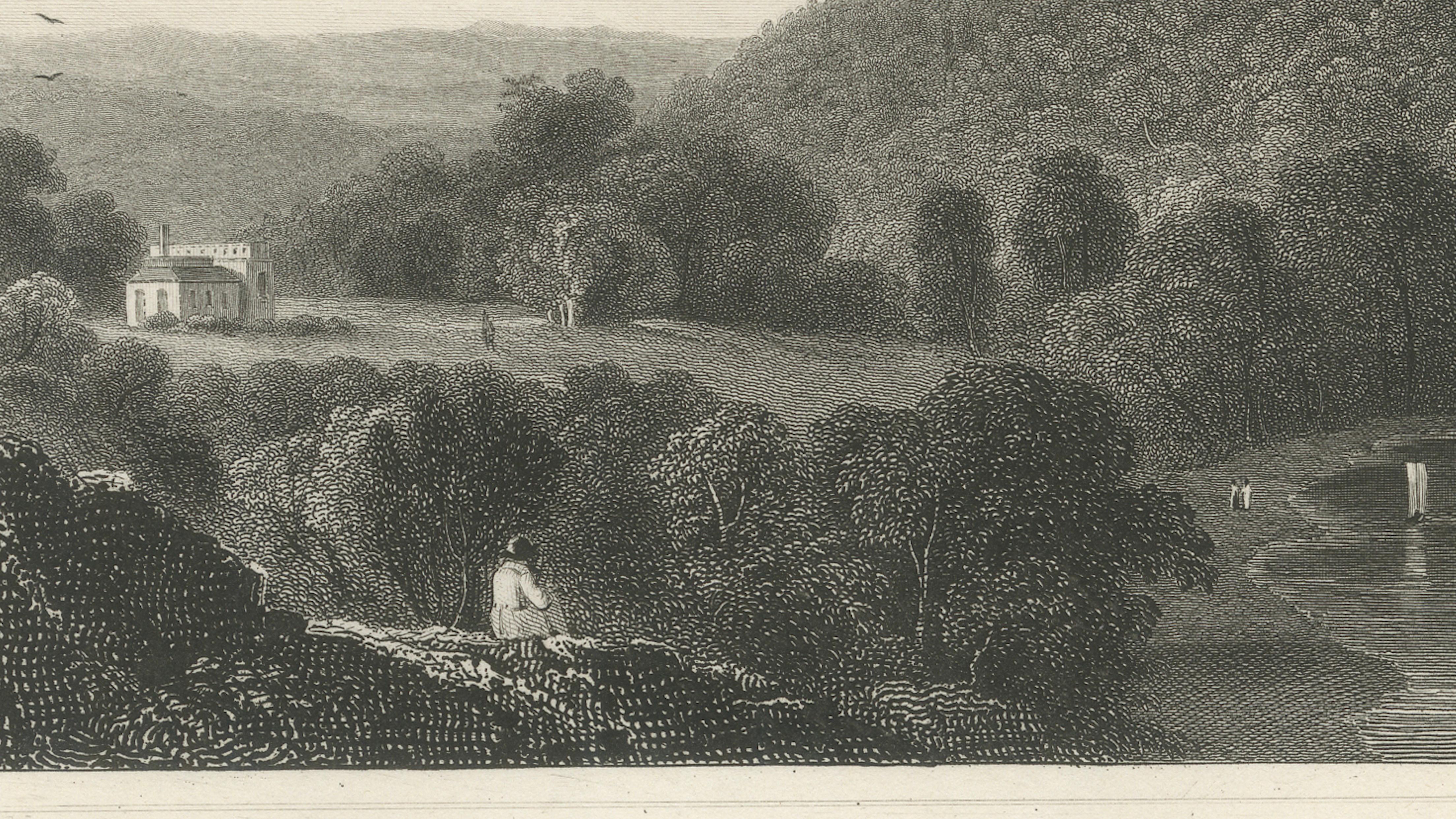 Monte Video Residence Antique Engraving, Connecticut View, c.1830