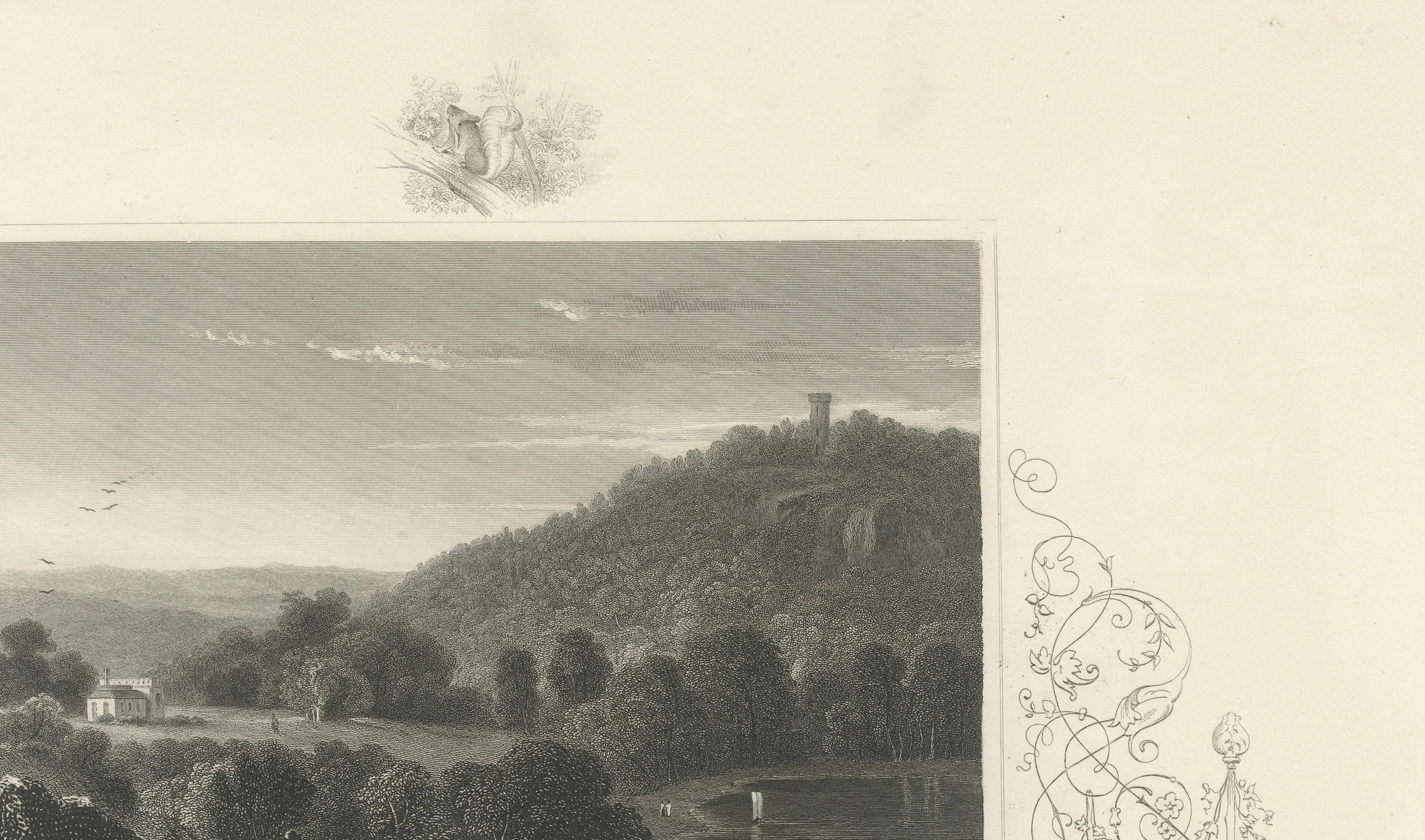 Monte Video Residence Antique Engraving, Connecticut View, c.1830