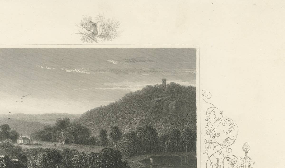 Monte Video Residence Antique Engraving, Connecticut View, c.1830