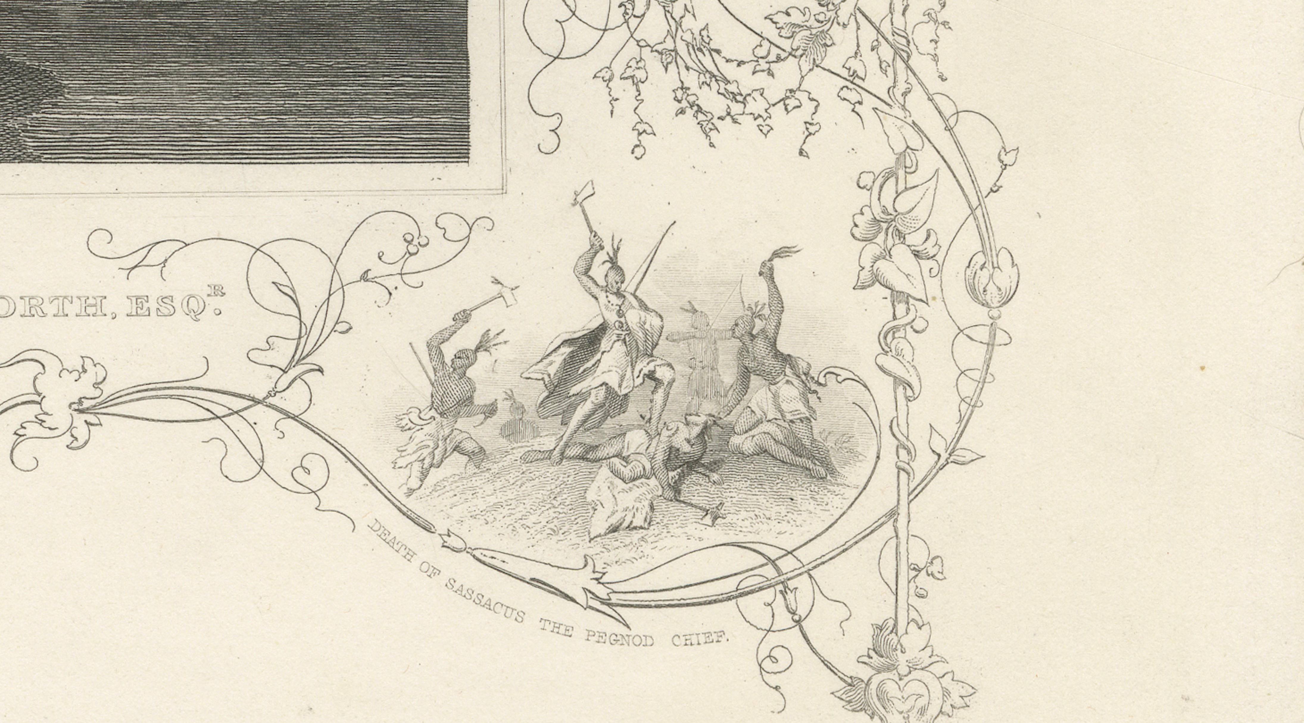 Monte Video Residence Antique Engraving, Connecticut View, c.1830