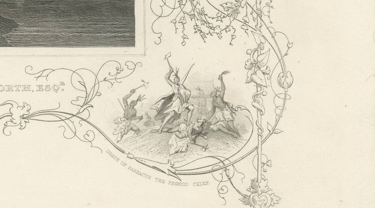 Monte Video Residence Antique Engraving, Connecticut View, c.1830