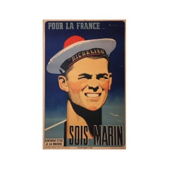 1942 Original propaganda poster during World War II - For France... Be a sailor