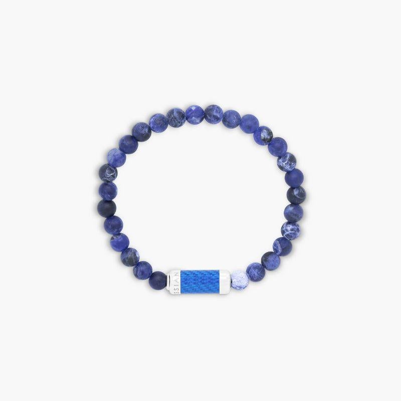 Bracciale Montecarlo in Sodalite con Alutex blu e Argento 925, Taglia S

Le perle di Sodalite e l'Alutex blu si uniscono in uno stile coordinato, pensato per il tuo braccialetto da indossare tutti i giorni. Rifinito con una chiusura a scatto in