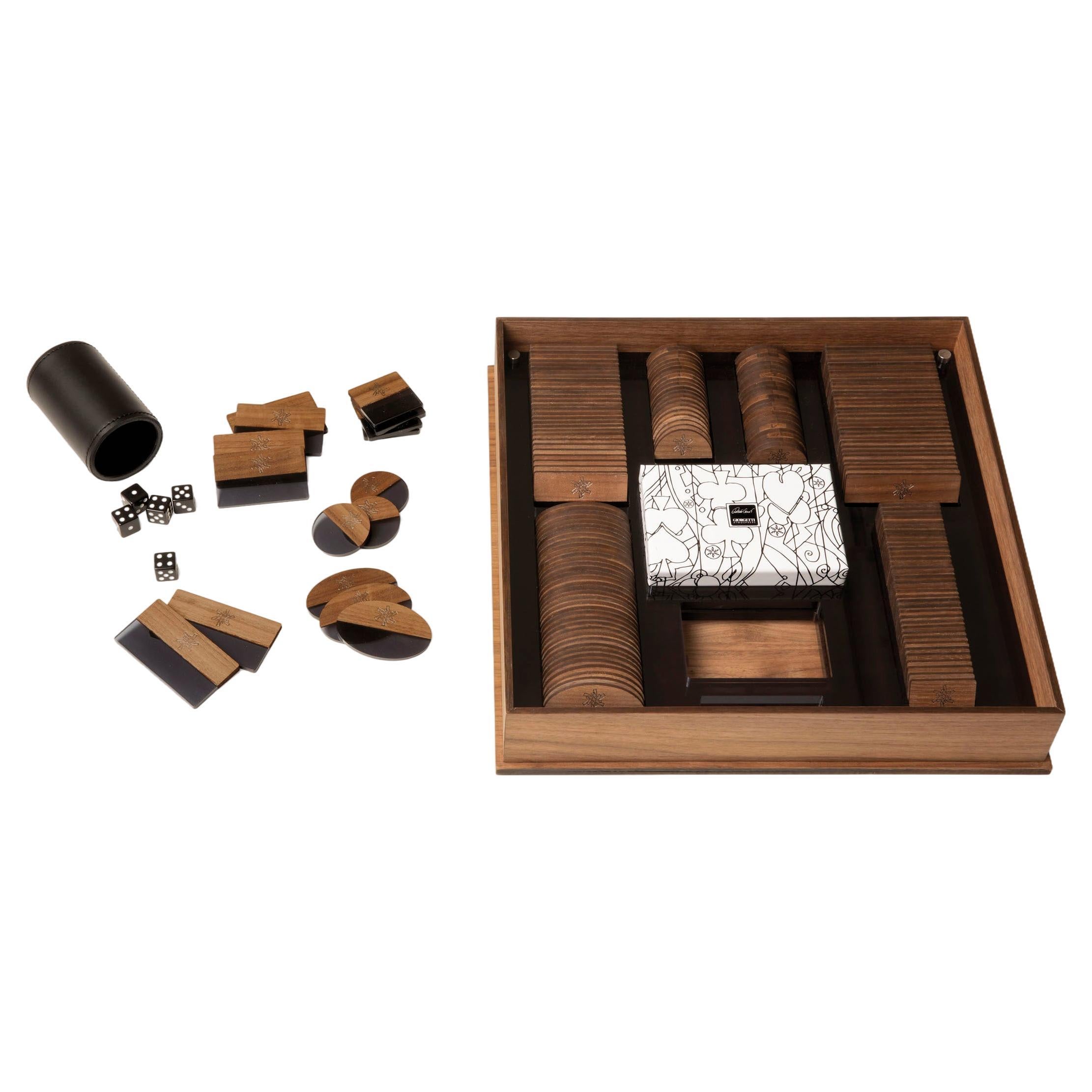 Monte Carlo, Poker box in solid walnut For Sale