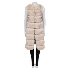 Montecore Women's White Down-Filled Long Vest IT 44, Pre-Owned