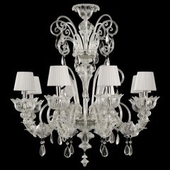 Artistic Chandelier 8 arms Murano Glass Lampshades Montecristo by Multiforme