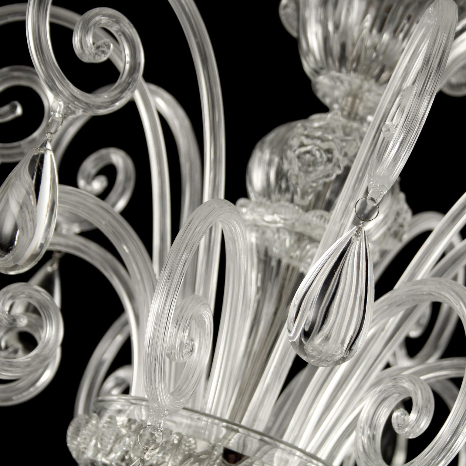 Italian  Artistic Chandelier 8 arms Murano Glass Lampshades Montecristo by Multiforme For Sale