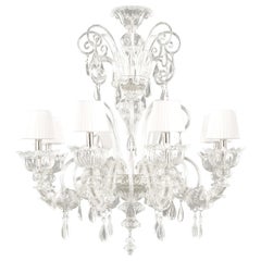  Artistic Chandelier 8 arms Murano Glass Lampshades Montecristo by Multiforme