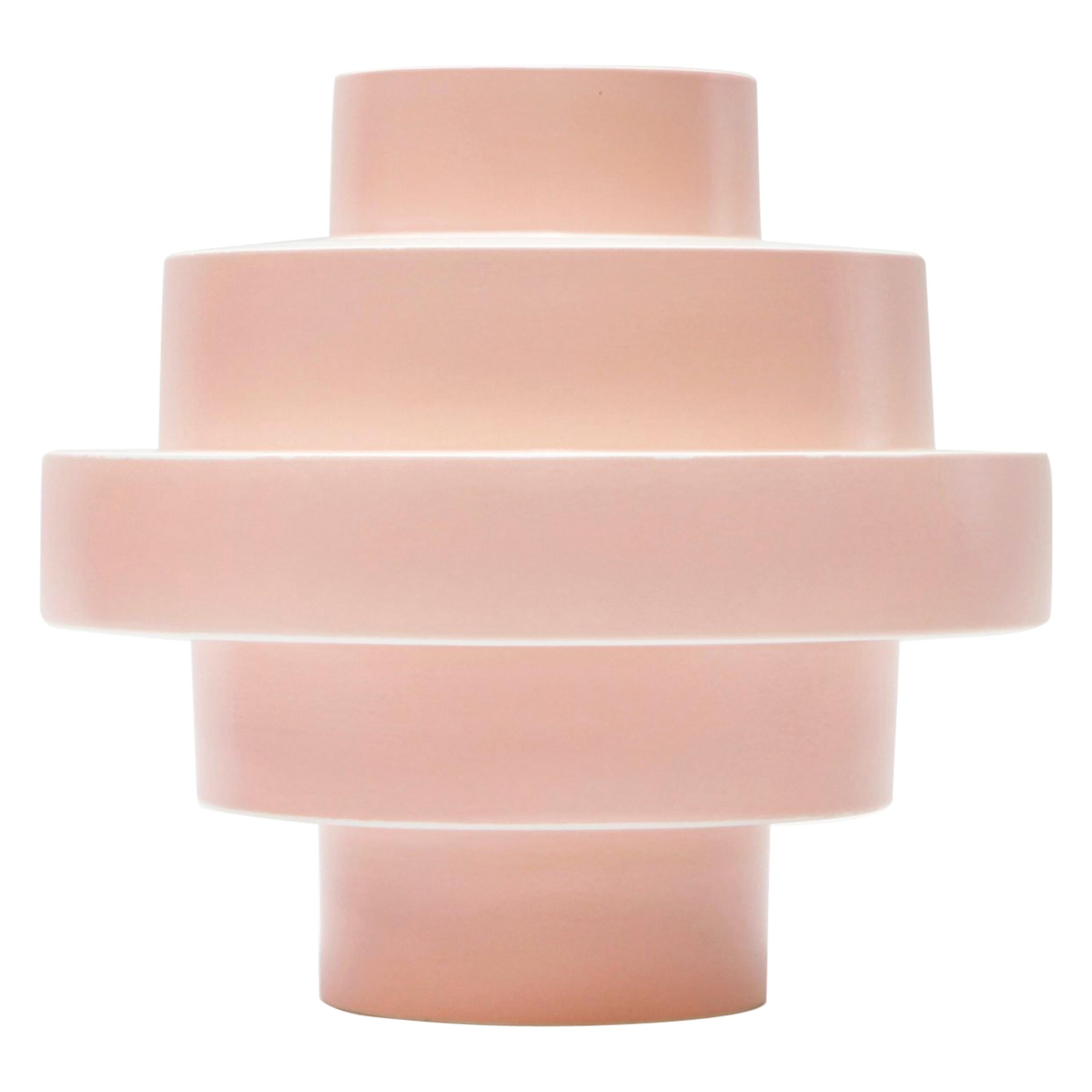 Montèe Solid Ceramic Vase in Light Pink by Simona Cardinetti, Handmade in Italy For Sale