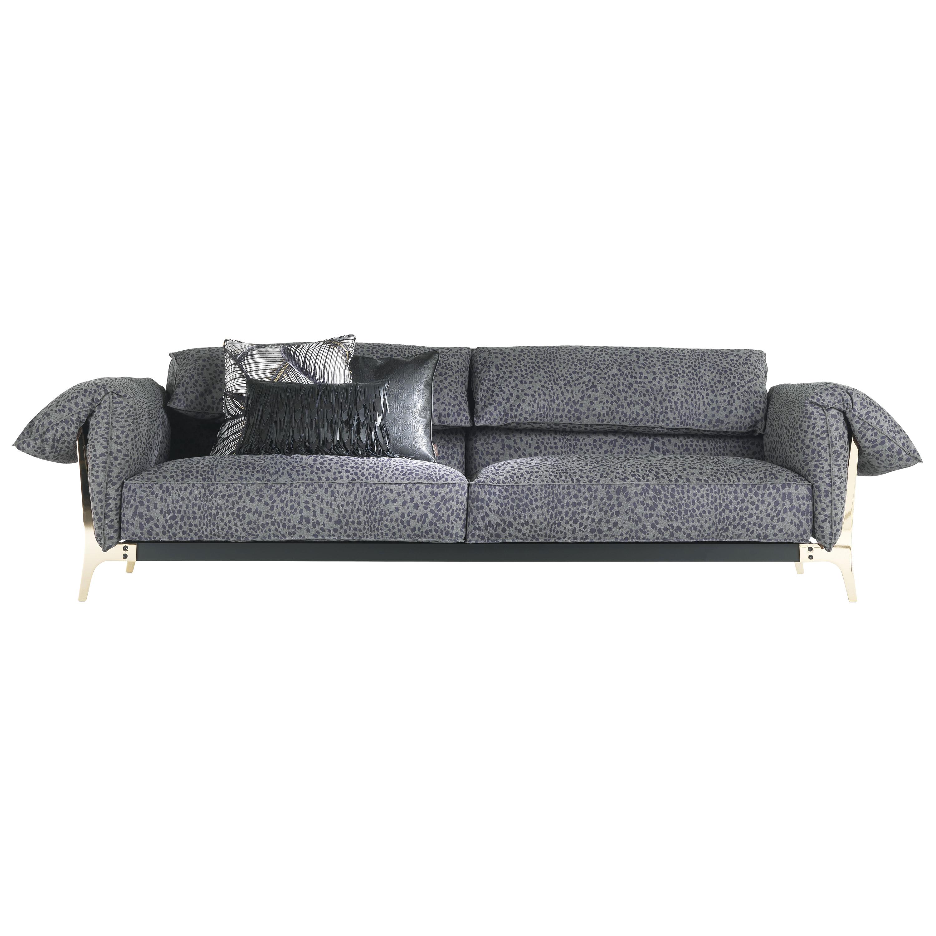  Roberto Cavalli Home Interiors Montego 3-Seater Sofa in Leather 
