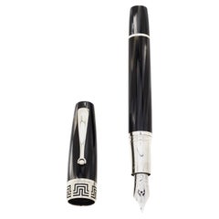 Montegrappa Black Celluliod Sterling Silver Extra 1930 Fountain Pen