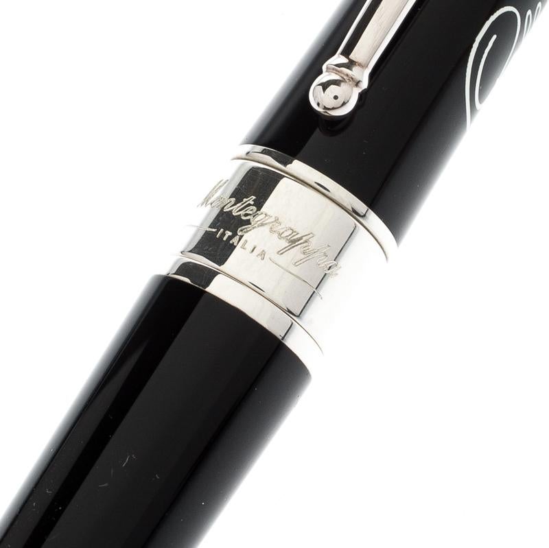 Women's Montegrappa Black PELÉ P10 Limited Edition  Resin Sterling Silver Fineliner Pen