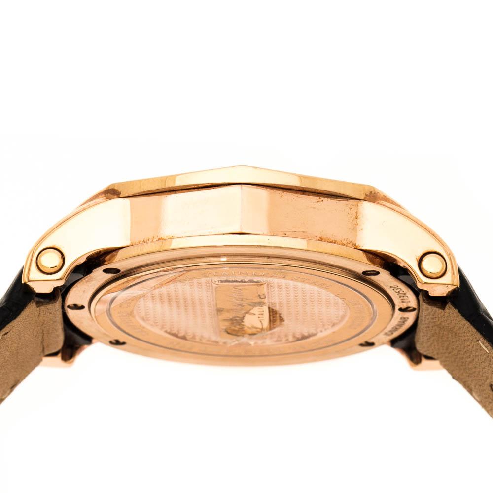 Contemporary Montegrappa Black Rose Gold Plated NeroUno IDNRWAIB Men's Wristwatch 42 mm