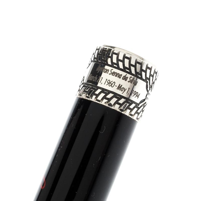 Montegrappa Black Senna  Limited Edition Black Resin Sterling Rollerball Pen 3
