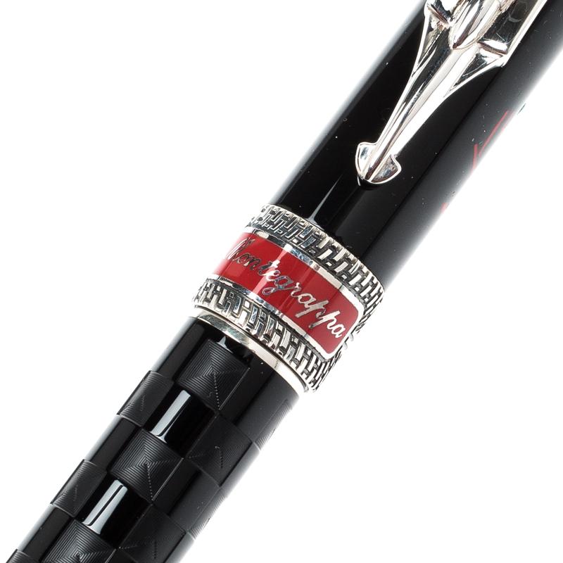 Montegrappa Black Senna  Limited Edition Black Resin Sterling Rollerball Pen 4