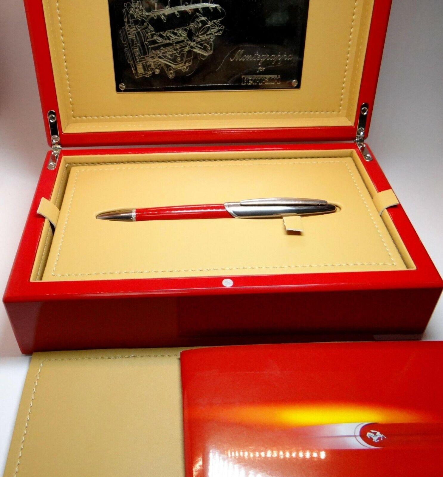 Original Montegrappa für Ferrari Füllfederhalter mit goldenem Schlüssel 18K Feder mit der Originalbox und Papieren. Die Tinte ist schwarz.
Stiftlänge: 15,5 cm oder 6,1 Zoll. 
Der Artikel ist aus Vorbesitz und in ausgezeichnetem Zustand.