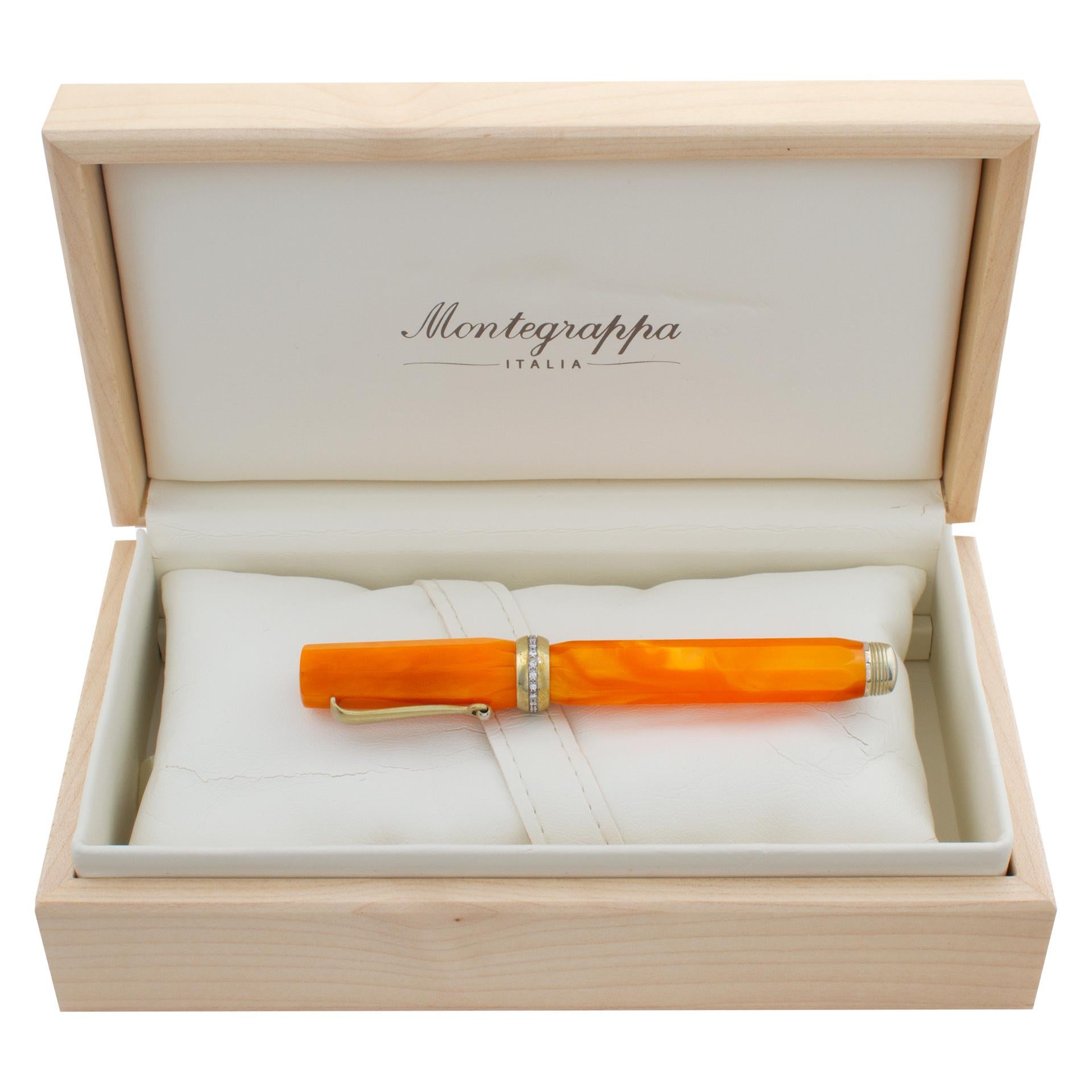 Montegrappa micra diamond fountain pen In Excellent Condition In Surfside, FL