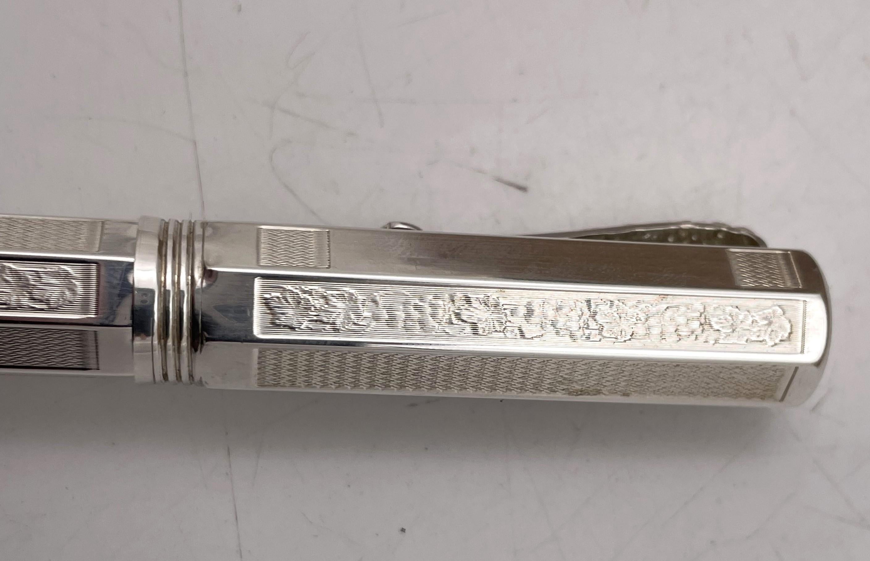 Montegrappa Special Reserve 1996 Sterling Silver Rollerball Pen Limited Edition In Good Condition For Sale In New York, NY