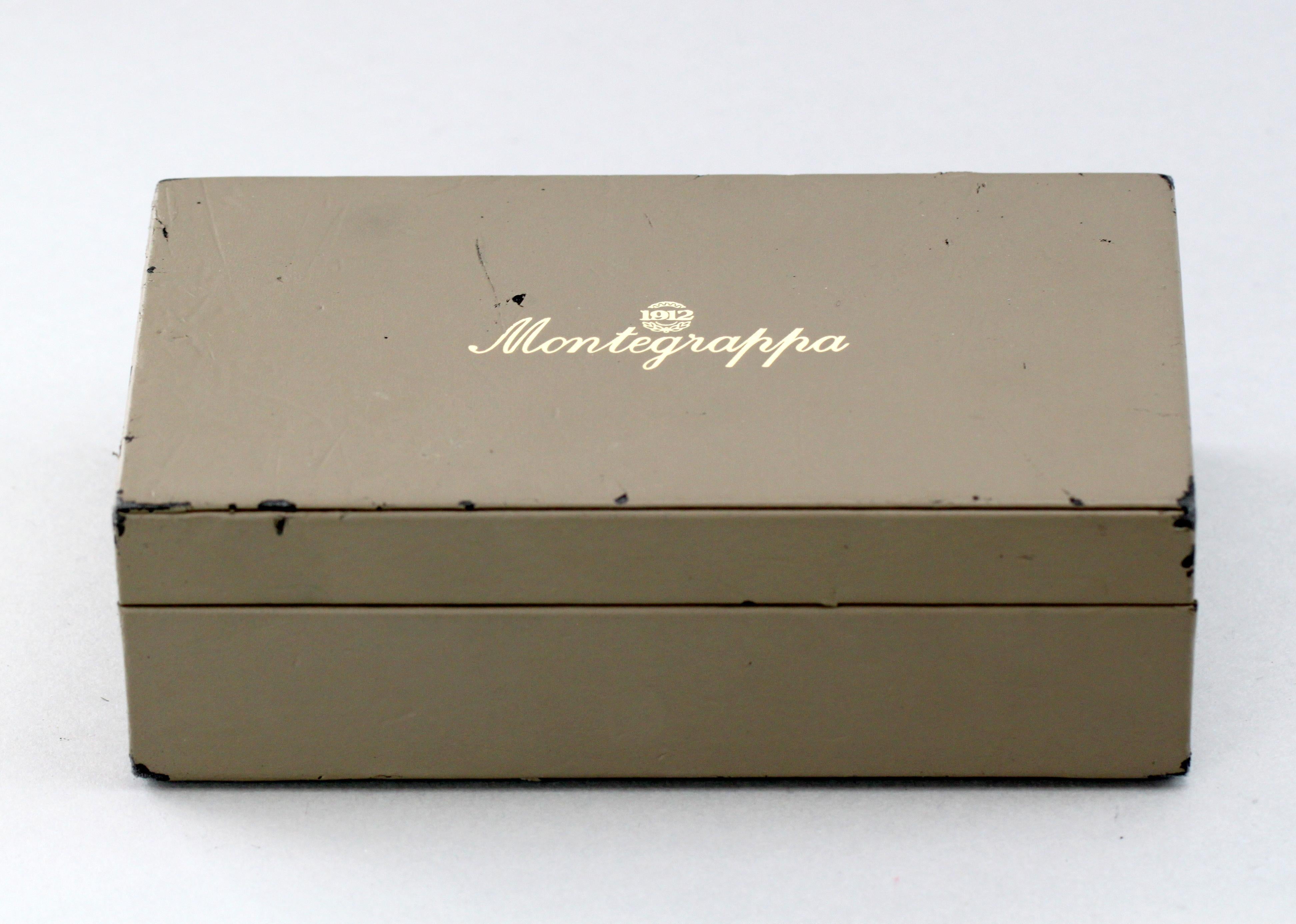 Stylo plume Montegrappa en argent sterling de finition dorée avec plume en or 18 carats en vente 7
