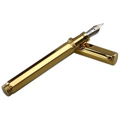 Montegrappa Sterling Silver Gold Tone Finish Fountain Pen with 18 Karat Gold Nib